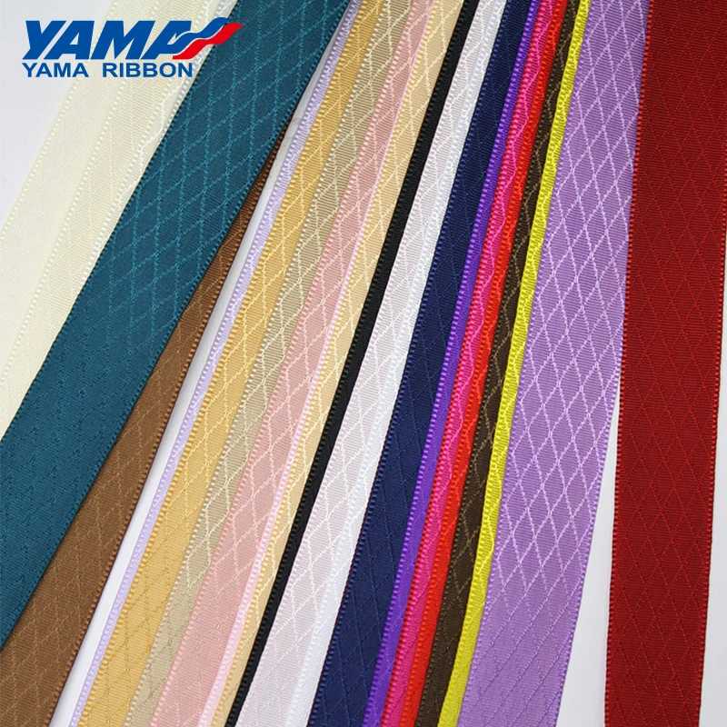 YAMA-Rhombus Ribbon for DIY, Fancy Ribbons, Handmade Gift, Webbing Decoration, 9mm, 16mm, 22mm, 38mm, 100Yards/Roll