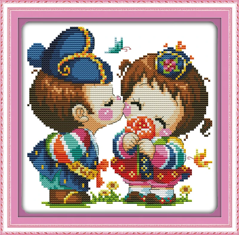 First awakening of love cross stitch kit cartoon 14ct 11ct count print canvas stitches embroidery DIY handmade needlework plus