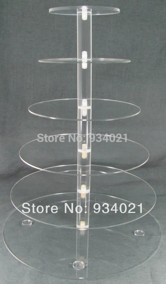 

Free Shipping 6 Tier Round Acrylic Cupcake Stand/Custom Cupcake Stand For Wedding Party party decoration