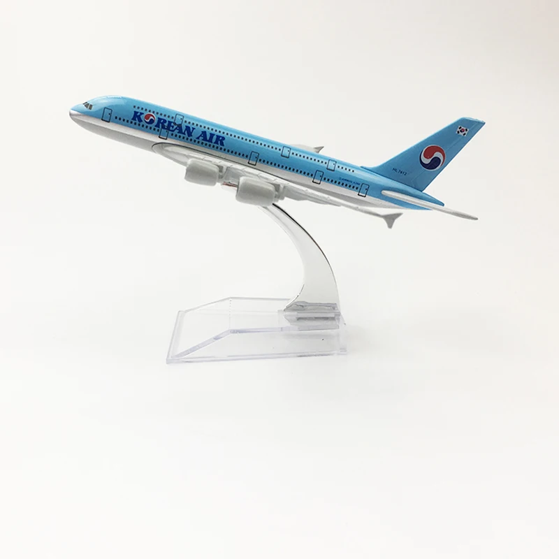 free shipping Korean Air aeroplane model Airbus A380 Airplane 16CM Metal alloy diecast 1:400 airplane model toys for children