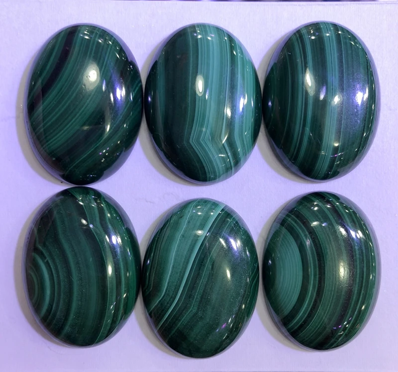 Natural AA Quality Malachite Gem stone Cabochon 22x30mm Oval Gem Cabochon Ring Face Pendant, 5piece/pack