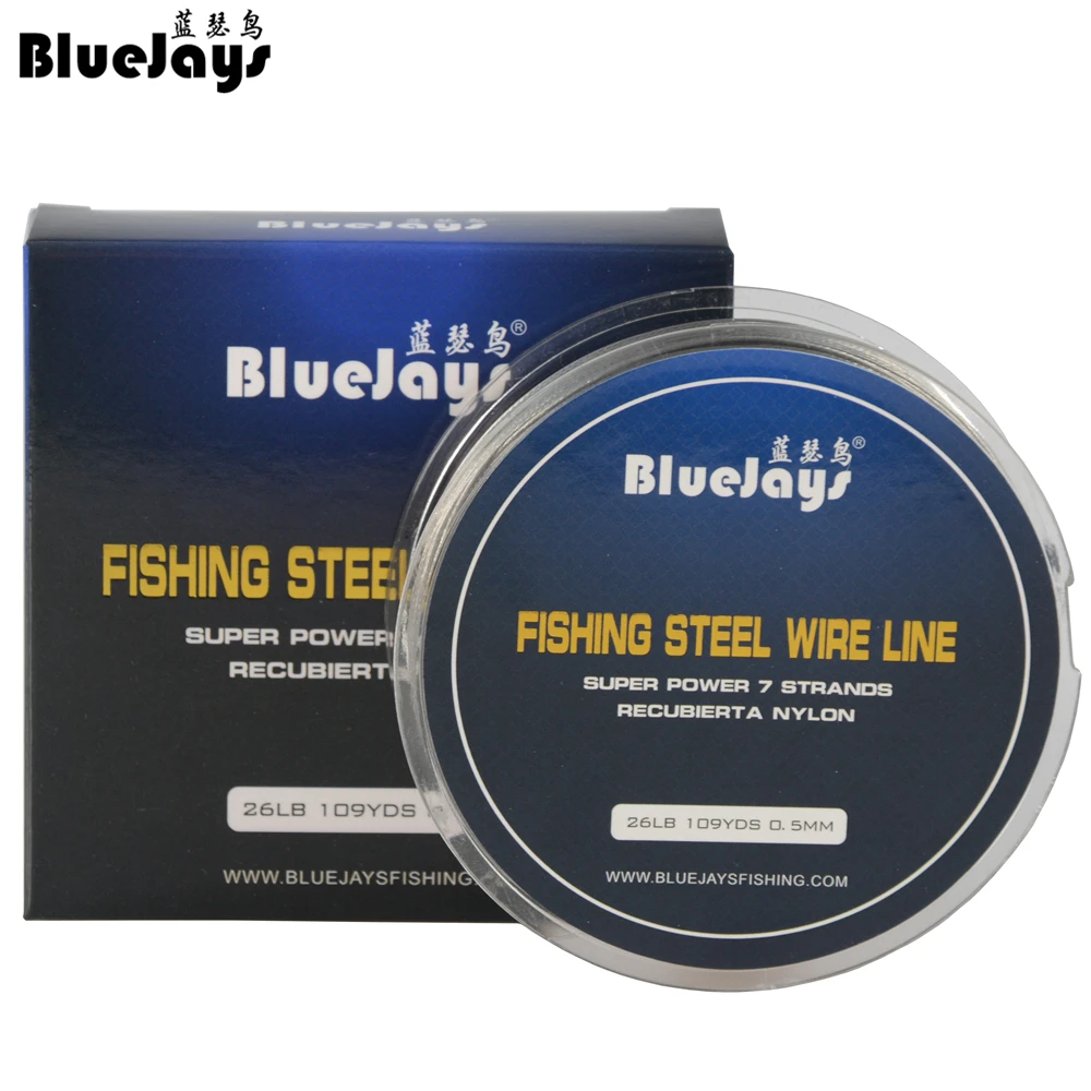 100M 1*7 Strands Stainless Steel Wire Fishing line Wire Trace with Coating Wire Leader Coating Jigging Wire Lead Fish Line Soft