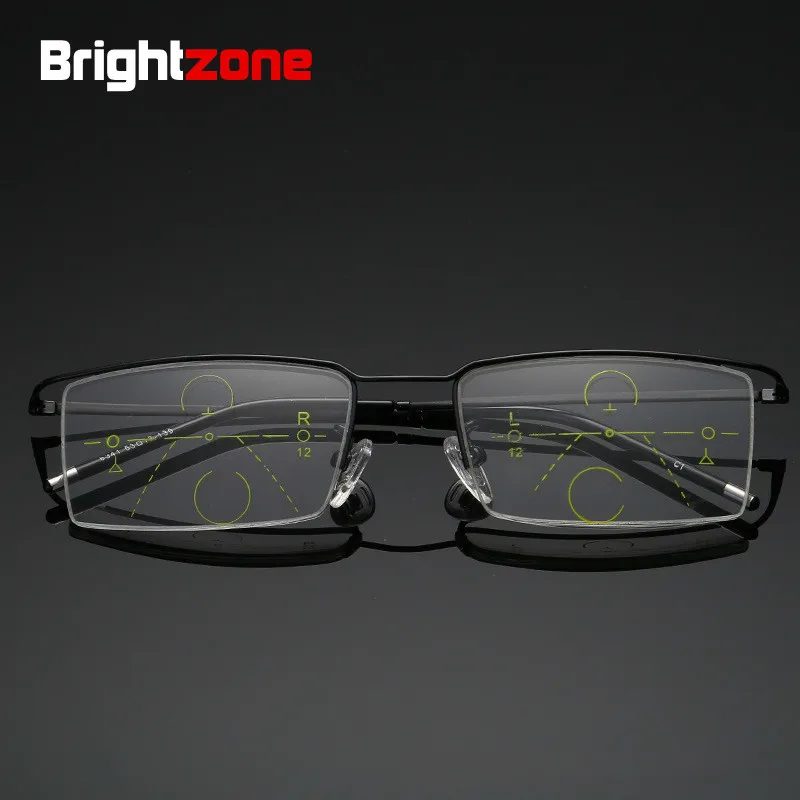 

Brightzone Half Frame Reading Multifocal Glasses Men Progressive Magnifier Diopter Presbyopic Elderly Goggles Spectacles Lectura