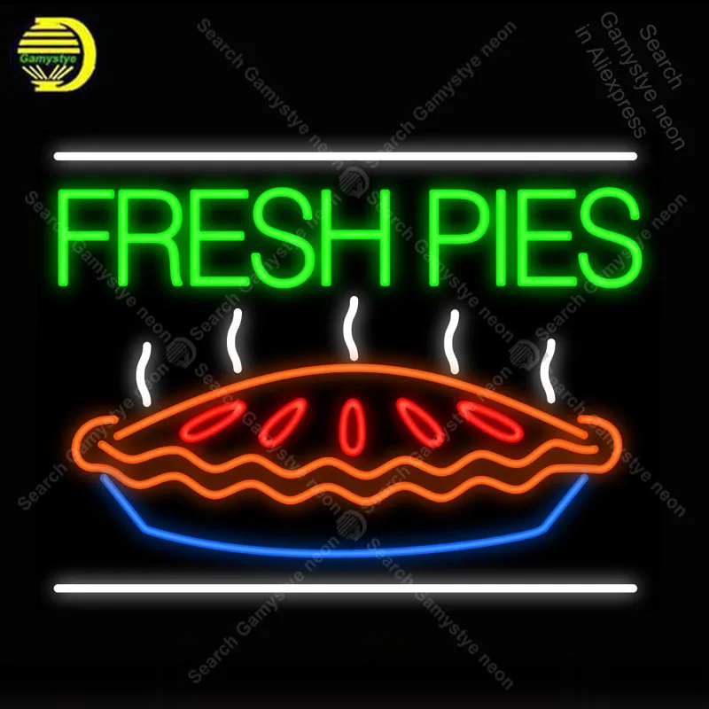 

NEON SIGN For Fresh Pies NEON Lamp Soup GLASS Tube Decor beer Room Windows Handcraft lamps anuncio luminoso Dropshipping welcome