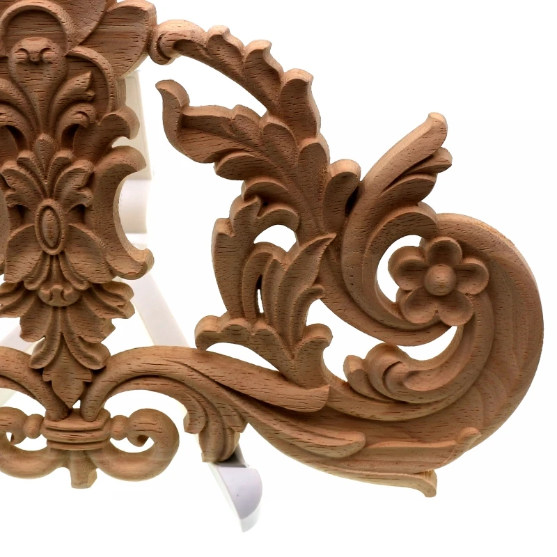 RUNBAZEF Creative Wood European Solid Floral Pattern Patch Furniture Door Flower Background Wall Cupboard Decoration Carving
