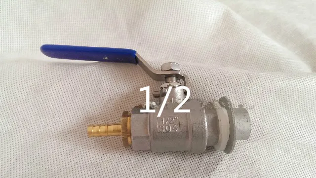 DN15 Stainless Steel Weldless Compact Ball Valve  Barb-Homebrew Beer Kettle Pot