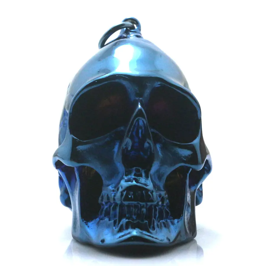 Huge Men 316L Stainless Steel Cool Polishing Big Blue Rider Hot Classic Skull Pendant