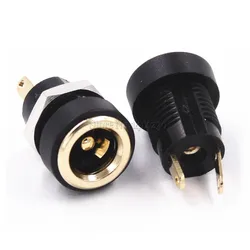 10Pcs 3A 12v for DC Power Supply Jack Socket Female Panel Mount Connector 5.5mm 2.1mm Plug Adapter 2 Terminal types GOLD PLATED