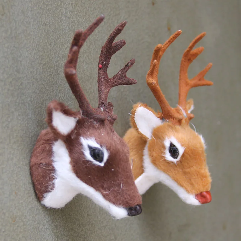 ZILIN free shipping mini deer head with magnet , wall decoration Christmas gift  7*9cm