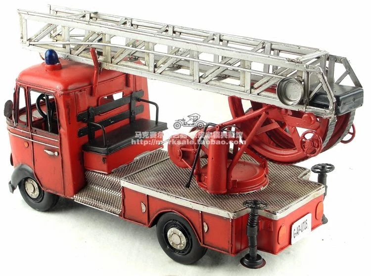 Antique classical fire truck model of German in 80s retro vintage handmade metal crafts for home/pub/cafe decoration or gift