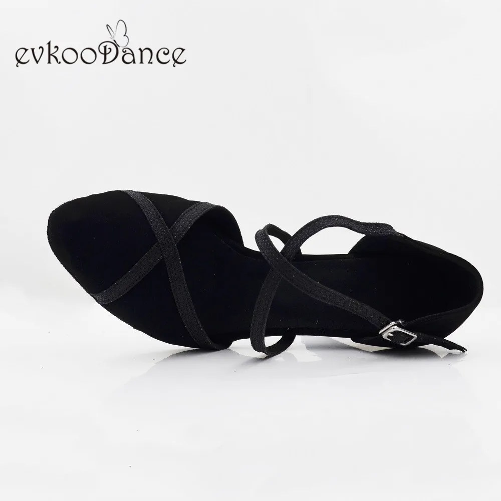 Evkoodance-Chaussures de danse moderne à talons hauts de 8.5cm, paillettes NuSO k, chaussures de valse tango fermées, Parker, latine, salsa, salle