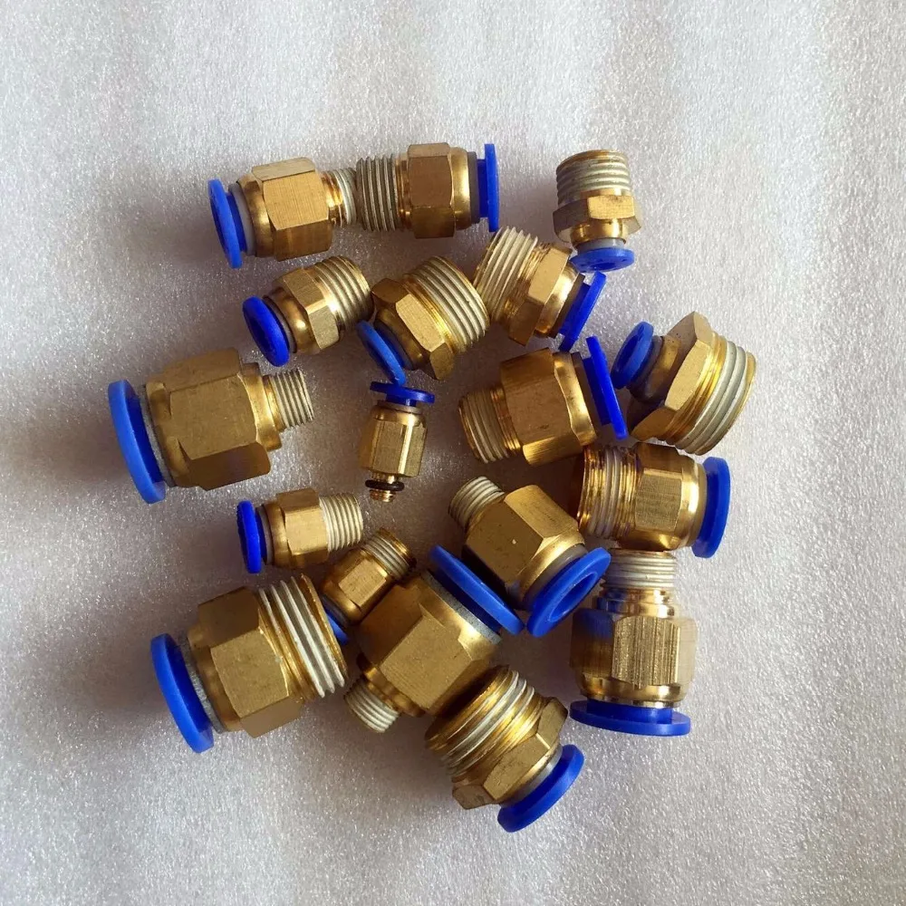 5PCS PC Male Connector Pneumatic Fittings, Push in Fittings PC10-01/PC10-02/PC10-03/PC10-04