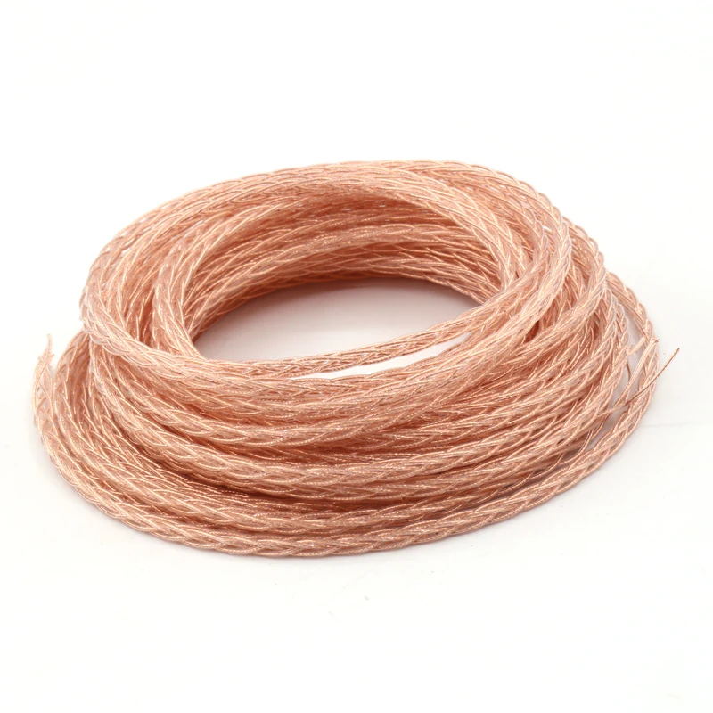 

807CU твист-кабель плоский тип PTFE OCC медные наушники Обновление Аудио DIY провод/кабель