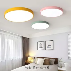 Plafonnier LED ultramince avec télécommande, design moderne, luminaire décoratif de plafond, montage en surface sur panneau, idéal pour un salon ou une chambre à coucher, nouveauté