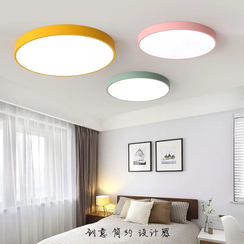 modern ultra thin led luz de teto sala lampada quarto painel surface mount controle remoto novo 01