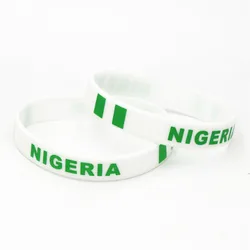 1PC Nigeria Country Flag Silicone Wristband Football Soccer Team Fans Sports Elastic Rubber Bracelets&Bangles Armband SH235