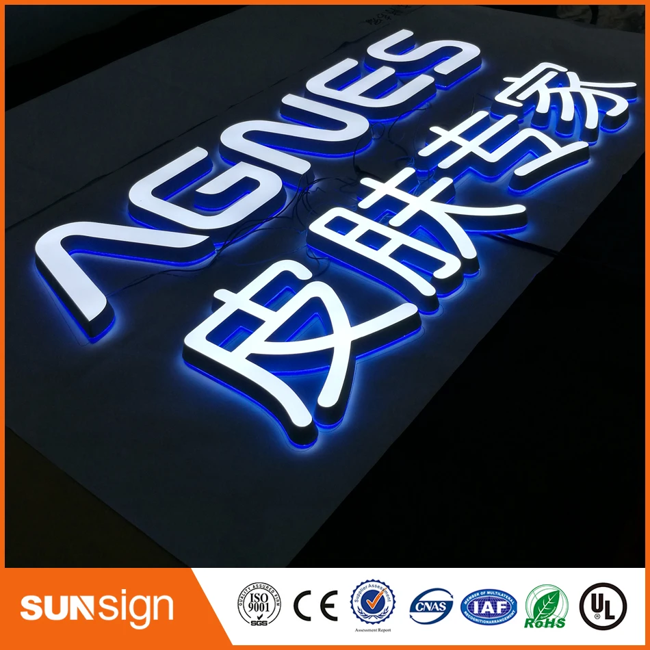 Custom Factory Outlet INDOOR mini acrylic led illuminated letters