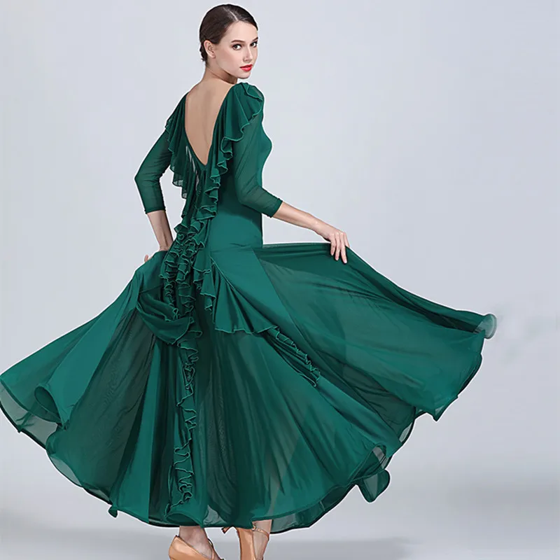 yellow ballroom dress woman ballroom dance clothes red spanish flamenco dress viennese waltz dress fringe tango dress foxtrot