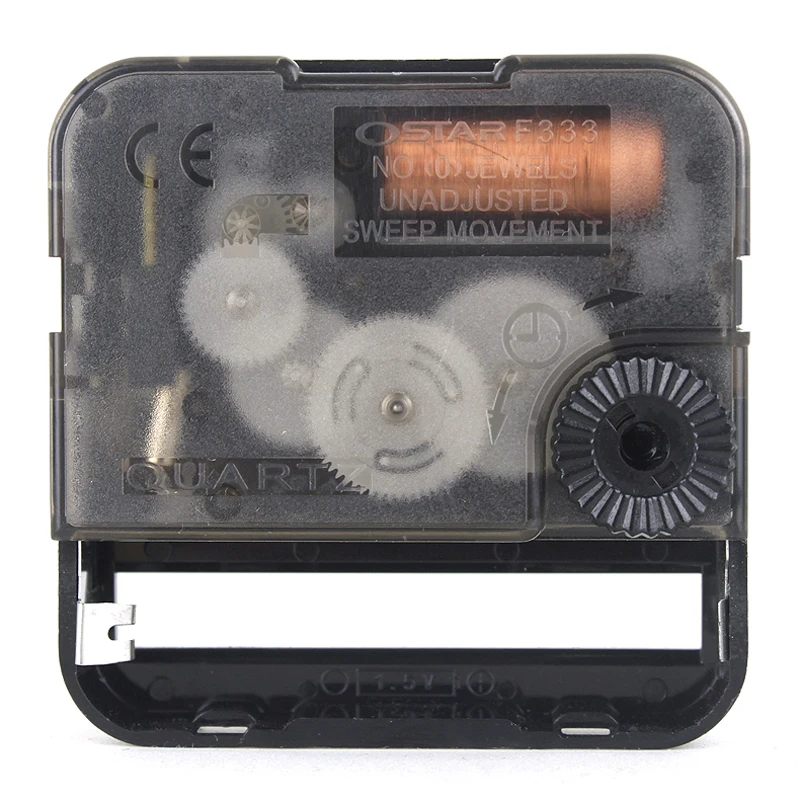 Ostar F333 사일런트 무브먼트 플라스틱 메커니즘, 검은색 손 액세서리, 스윕 쿼츠, DIY 시계 키트