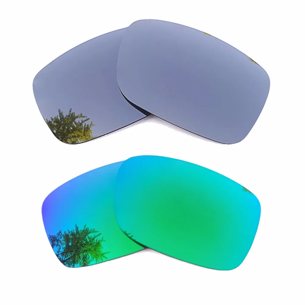 

Silver Mirrored & Green Mirrored Polarized Replacement Lenses for Crankshaft Frame 100% UVA & UVB