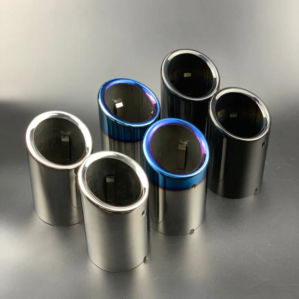 1 paar Edelstahl Auto Auspuff Gerade Schwanz Rohr Tipps 80mm Einlass Für AUDI A4 A5 A6 Q3 09 -16