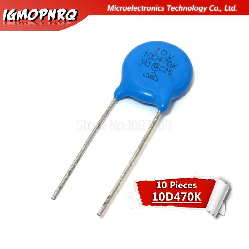 

10pcs varistor 10D470K 47V piezoresistor 10D470