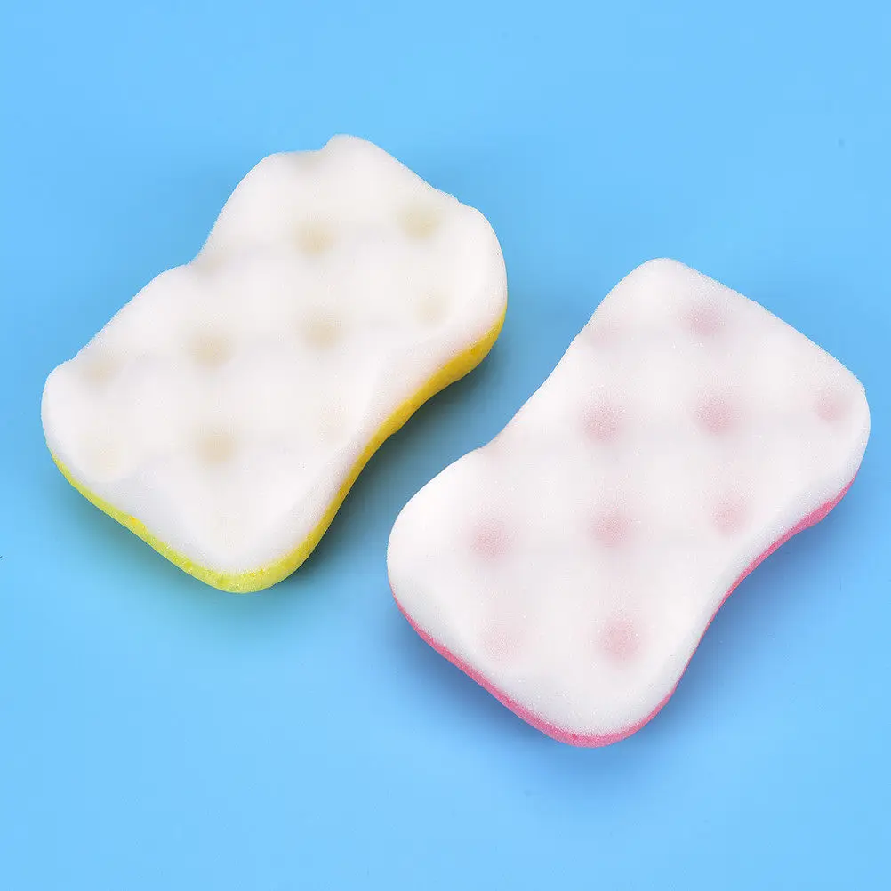 1pc 14x8x6cm Bath Sponge Massage Multi Shower Exfoliating Body Cleaning Scrubber Cleaning