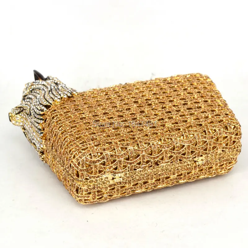 Classic Designer luxury crystal evening bag Animal Dog women Clutch Bags Ladies purse ladies Day Clutches for Wedding SC031