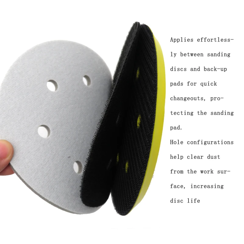 Almohadilla de interfaz de disco de protección, 6 pulgadas, 6 agujeros, 150mm, negro, accesorios de herramientas eléctricas para pulido y molienda, gancho y bucle, 2 uds.