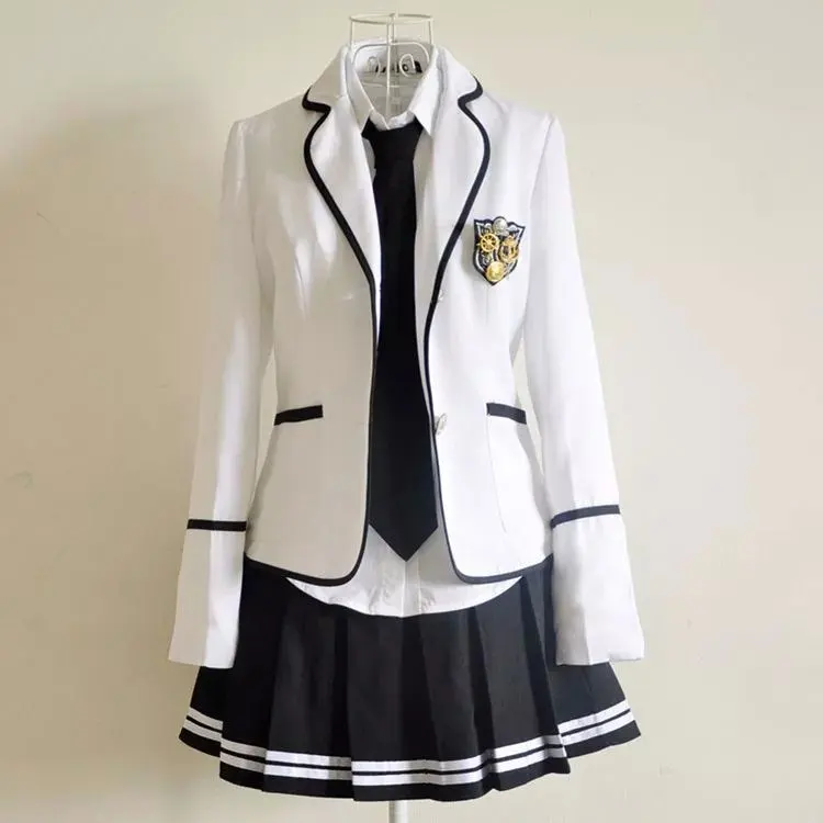 Uniformes da equipe escolar para meninas, trajes de desempenho, uniformes de competição para crianças, terno para estudante, 4 cores