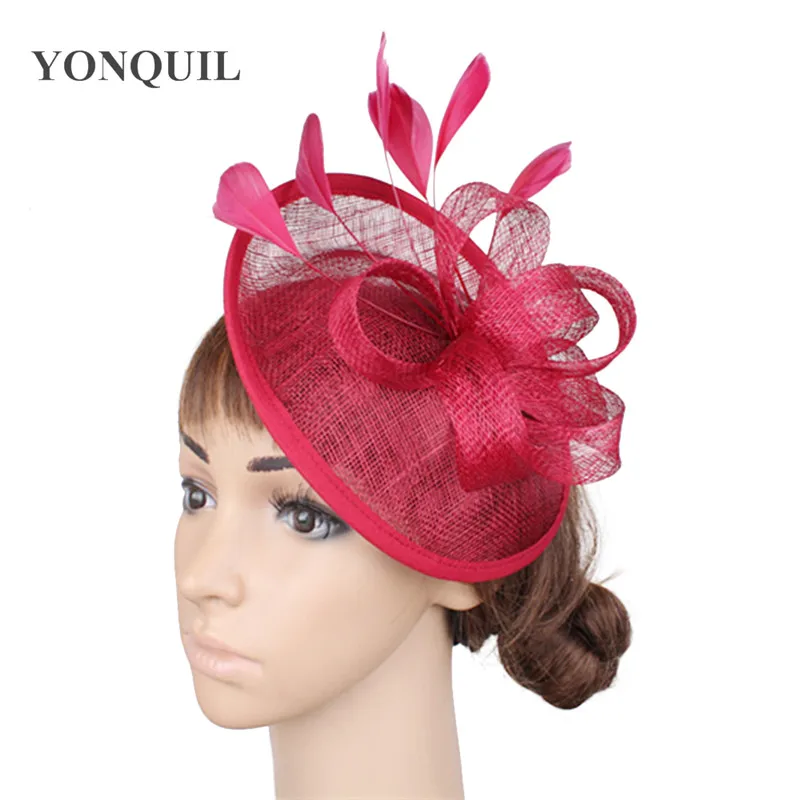 Green Sinamay Fashion Hair Fascinators Hat For Women Elegant New Party Headwear Summer Church Race Chapeau Caps Hair Accessories