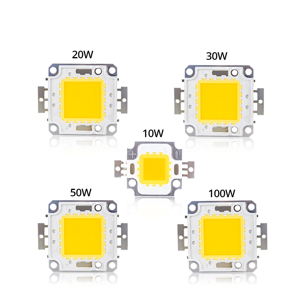 5 szt. Koraliki LED o wysokiej jasności 10W 20W 30W 50W 100W Chip COB biały ciepły biały wysokiej jakości do DIY reflektor światło halogenowe