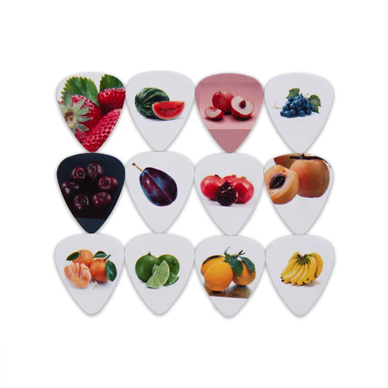 SOACH 50pcs/lot 0.46/0.71/1.0mm All kinds of fruit Acoustic Guitar picks pick Accessories guitar paddle bass Guitar ukulele