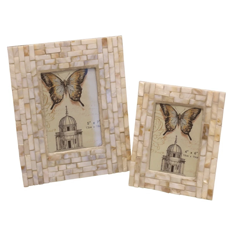 

Рамка для фотографий из ракушек ручной работы, фото, подставка для дисплея, YSPF-010, модная