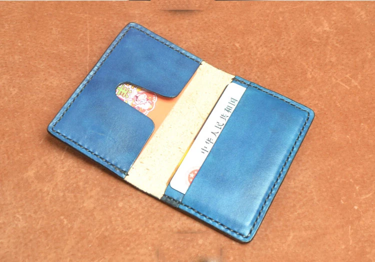 DIY leather craft card holder wallet bag sewing pattern PVC template 1set
