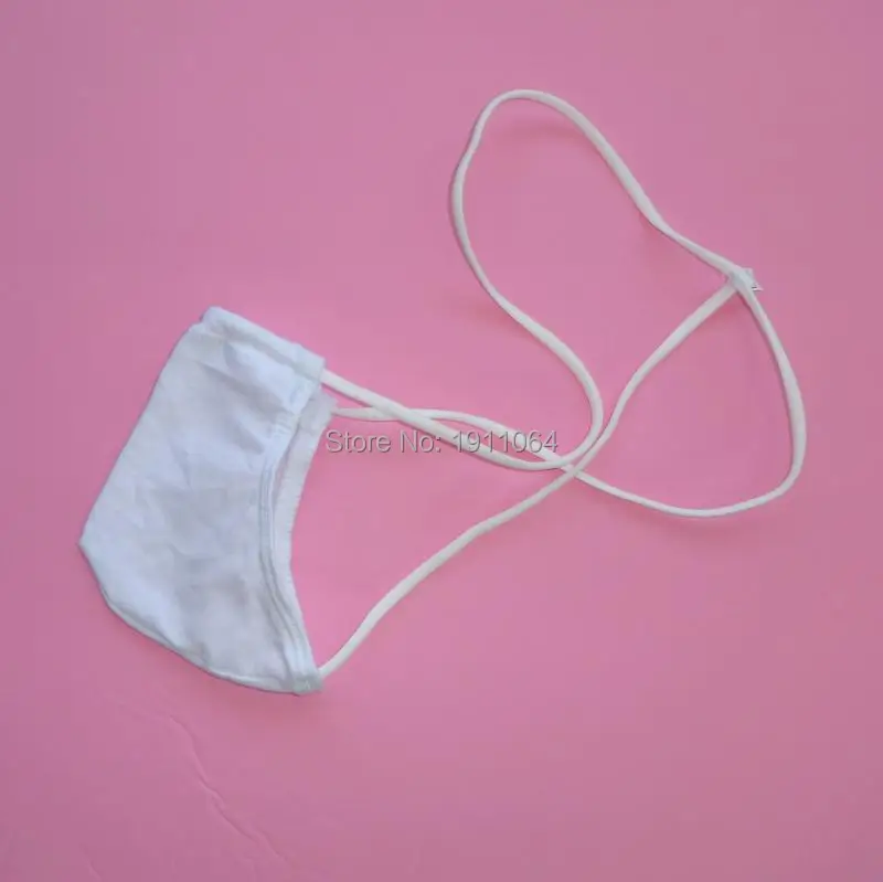 Mens string pouch thong low-waist 100% cotton thong thin soft jersey