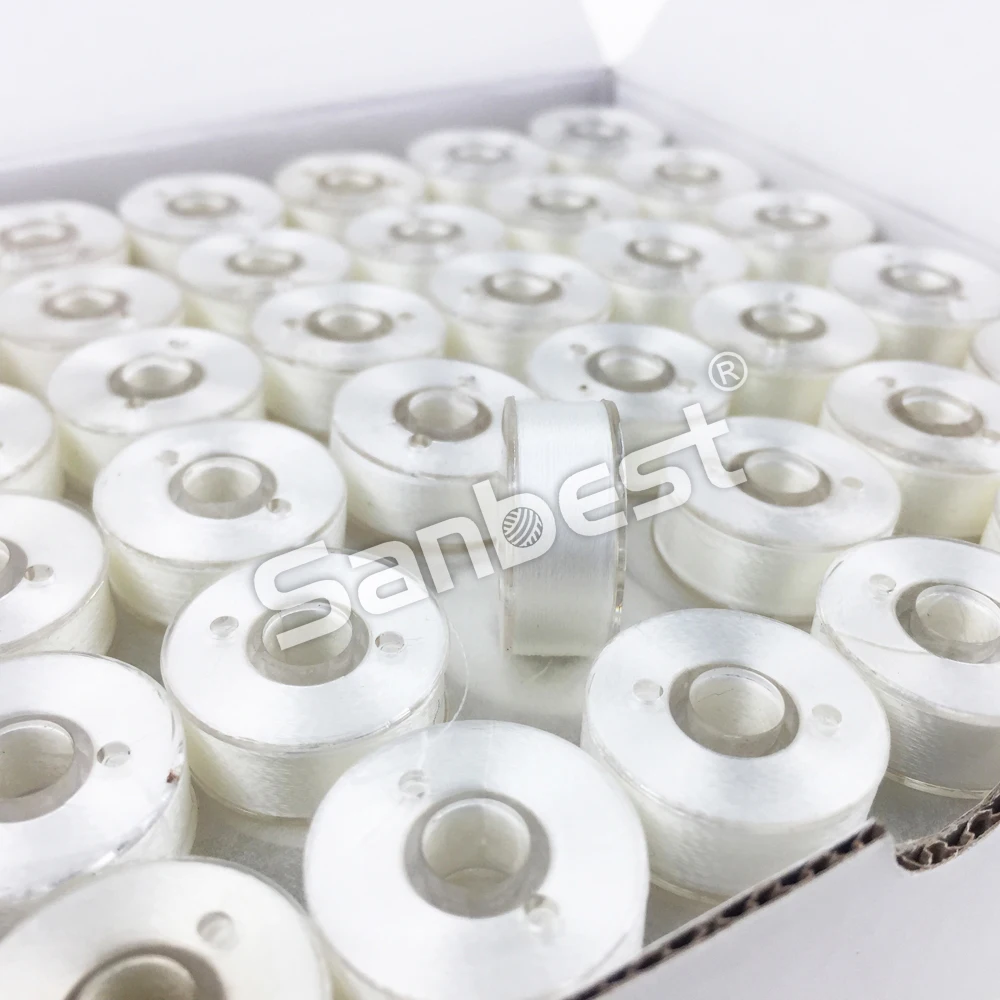 Sanbest 144pcs Polyester Prewound Bobbins Thread Plastic Side Size L (SA155) for Brother Babylock Embroidery Machine TH00021