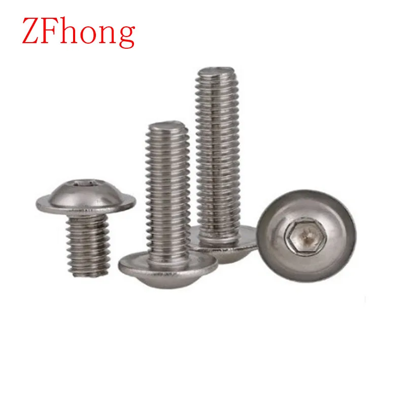 M2 M2.5 M3 M4 M5 M6 M8 M10 ISO7380.2 304 Stainless Steel button Flange Head with Collar Washer Allen Hex Socket Screws