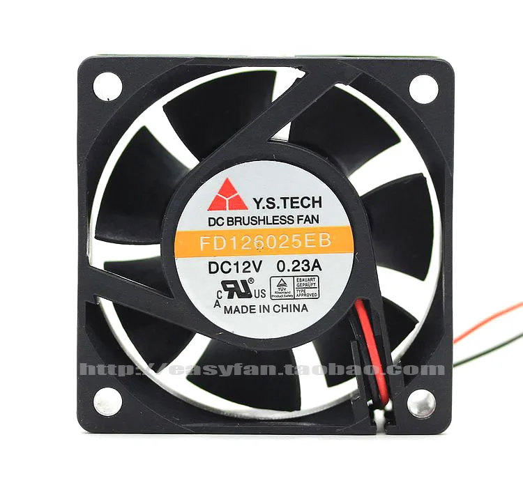 NEW Y.S.TECH FD126025EB 12V 0.23A 6025 6cm cooling fan