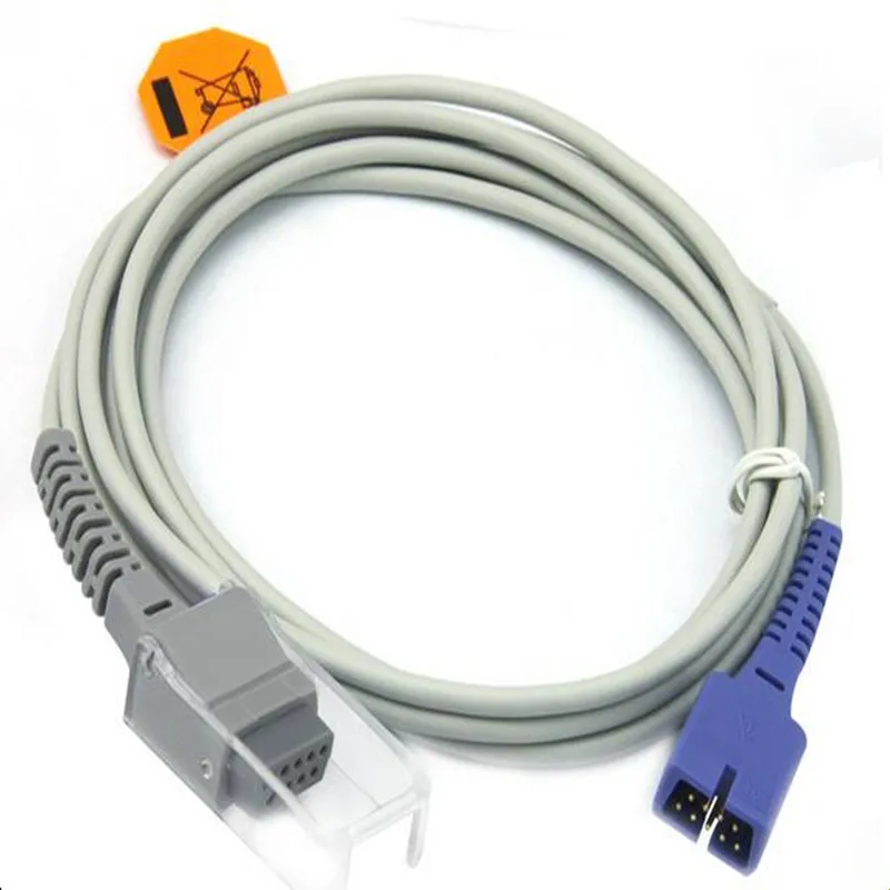 Free Shipping Compatibe for Nellcor DB9 Pin to DB9 Pin Spo2 Extension Spo2 Adapter Cable TPU 2.4M Medical Adapter Cable and Wire