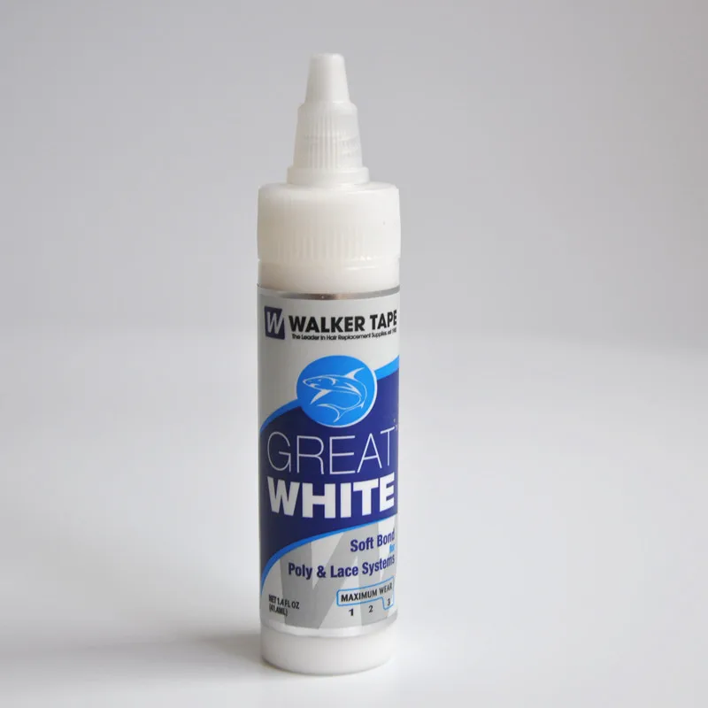 1.4FL OZ(41.4ml) White Hair Adhesive Glue Soft Bond Adhesives Wig Glue For Poly & Lace Systems Wig Adhesives Glue