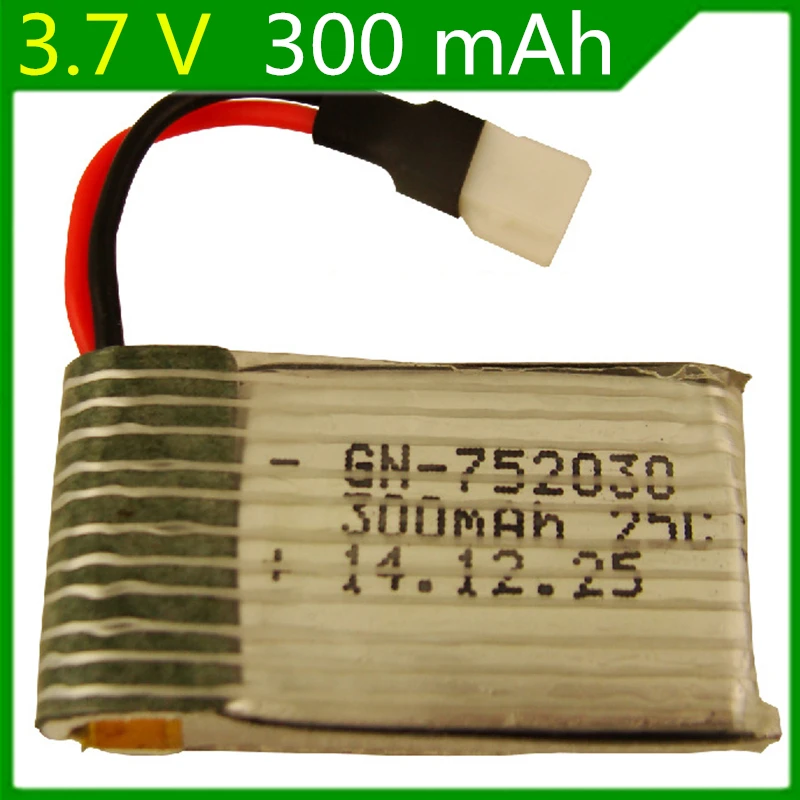 3.7V 300mAH Wholesale remote control helicopter remote helicopter 300 mAH 15C 3.7 V discharge air to air plug 752030