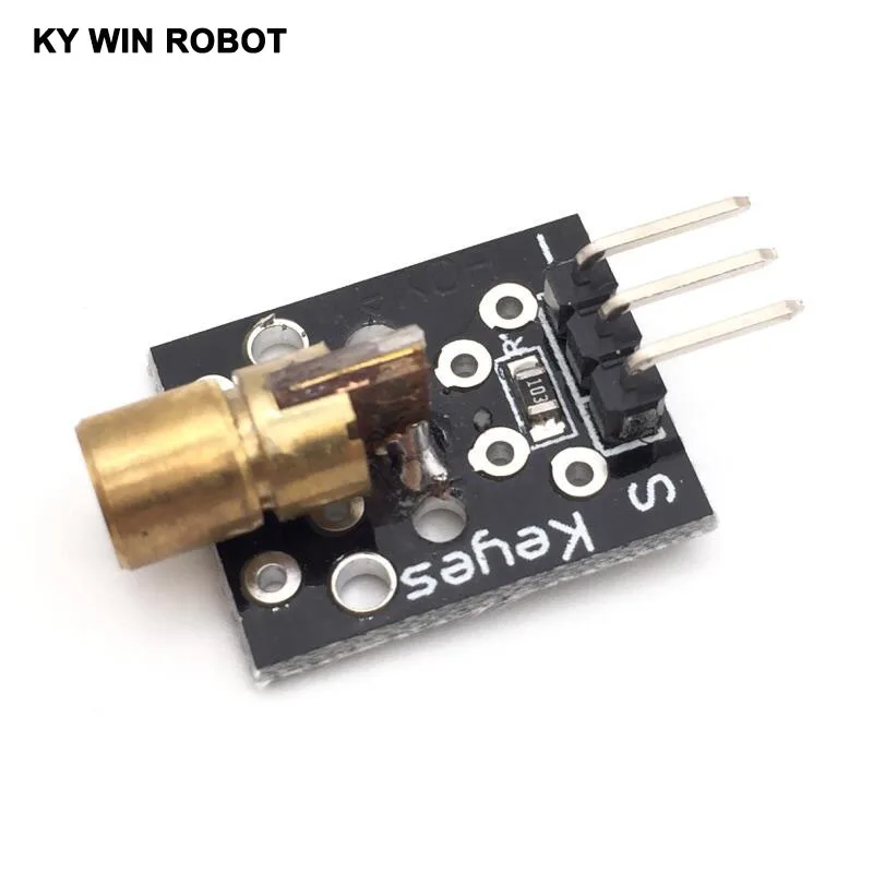 1pcs KY-008 650nm Laser Sensor Module 6mm 5V 5mW Red Laser Dot Diode Copper Head for arduino Compatible with UNO MEGA 2560