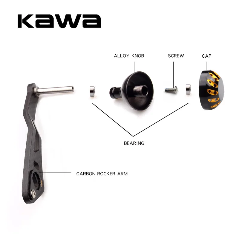 Manivela carbono KAWA para carrete de pesca – Compatible S D A