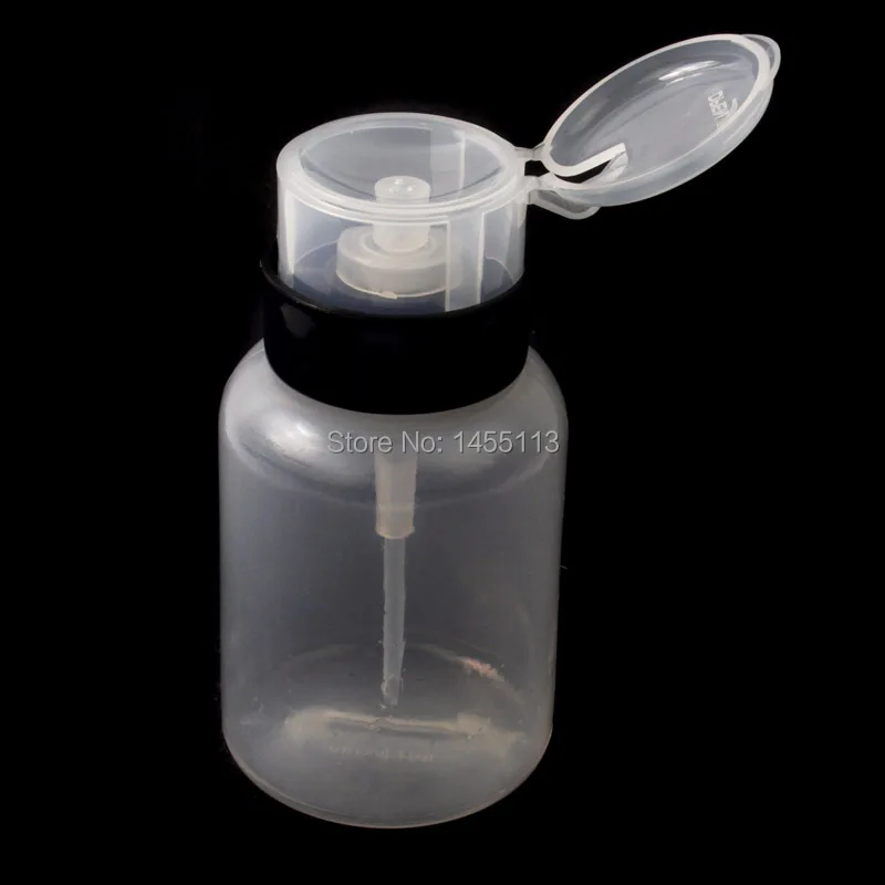 Portable 200ml Nail Art Pump Dispenser Polish Remover Cleaner Empty Bottle Makeup Plastic Free Shipping
