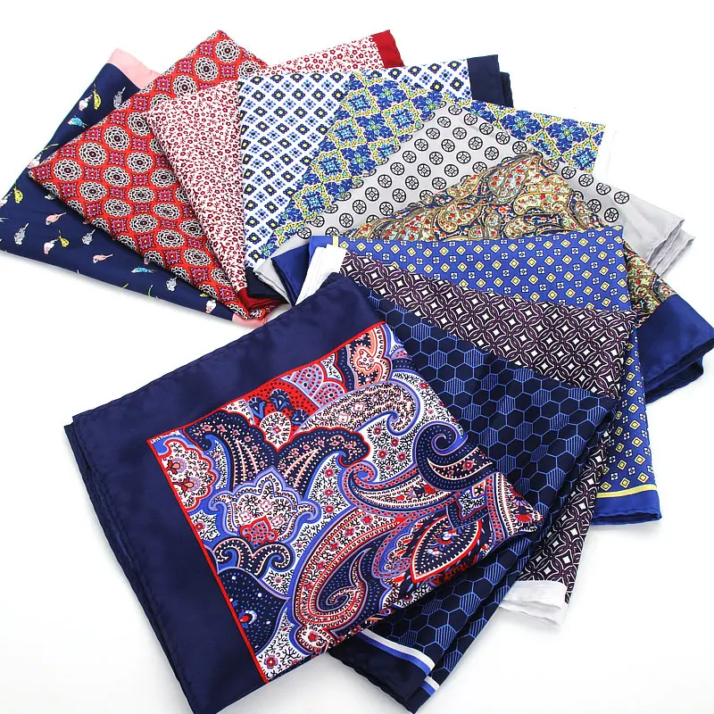 2019 Brand New 32 x 32 CM Large Handkerchief Man Paisley Flower Dot Pocket Square Men Fashion Casual Hankies For men's Suits