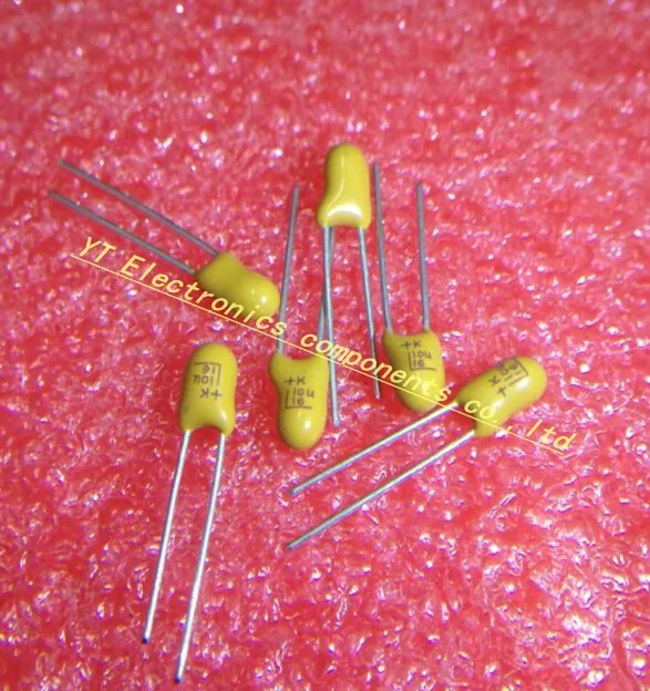  100pcs/lot DIP Tantalum Capacitor 16V 10UF 106 2.54 mm Best quality