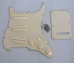 Aged White ST STtSSS Pickguard with Aged White Pickup Covers Knobs Tip