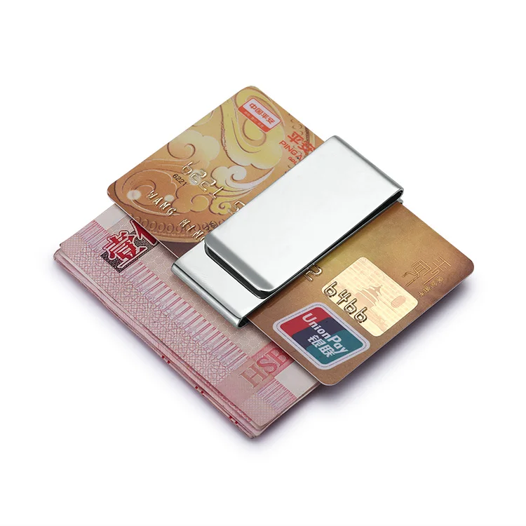 Brand Multifunction Stainless Steel Money Clip Slim Pocket Purse Cash Holder Card Organizer Men Women Wallet