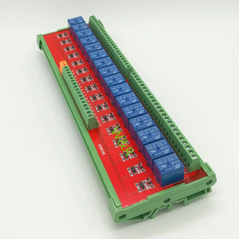 

KRM16E 16-way intermediate relay module / PLC expansion board / rail mounting / high or low trigger 12/24V